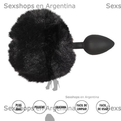 Plug S anal negro de silicona